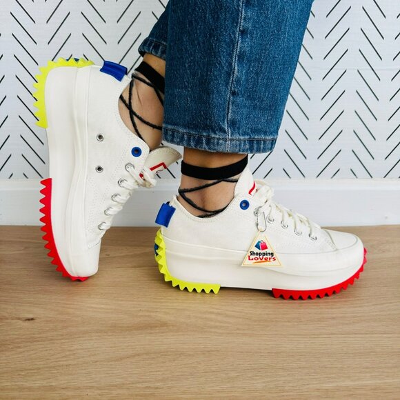 ❤️Converse Run Star Hike Platform Low Size 9.5 Women's Shoes Beige Red A08196C❤️ - Picture 1 of 12